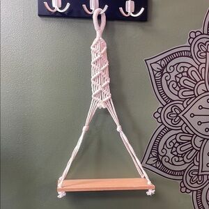Macrame Hanging Shelf - Cream
